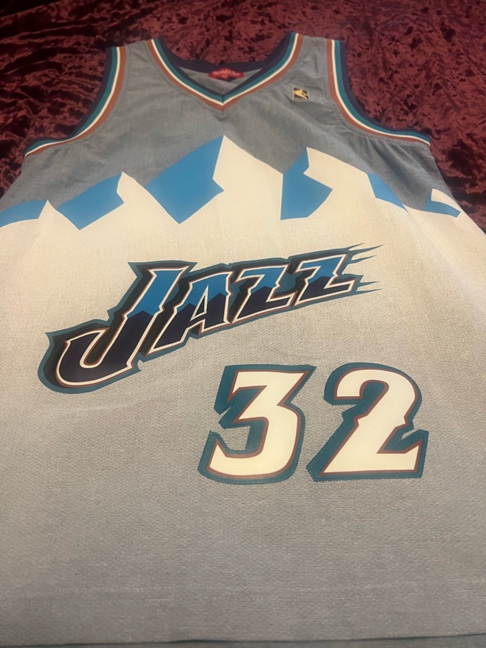 Mitchell & Ness Utah Jazz Light Blue Denim Retro Jersey - #32 Karl Malone